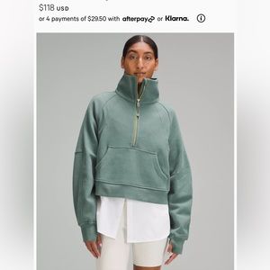 NWT Lululemon Scuba Oversized Funnel Neck Half Zip